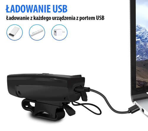 LAMPKA ROWEROW PRZÓD Z KLAKSONEM na Arena.pl