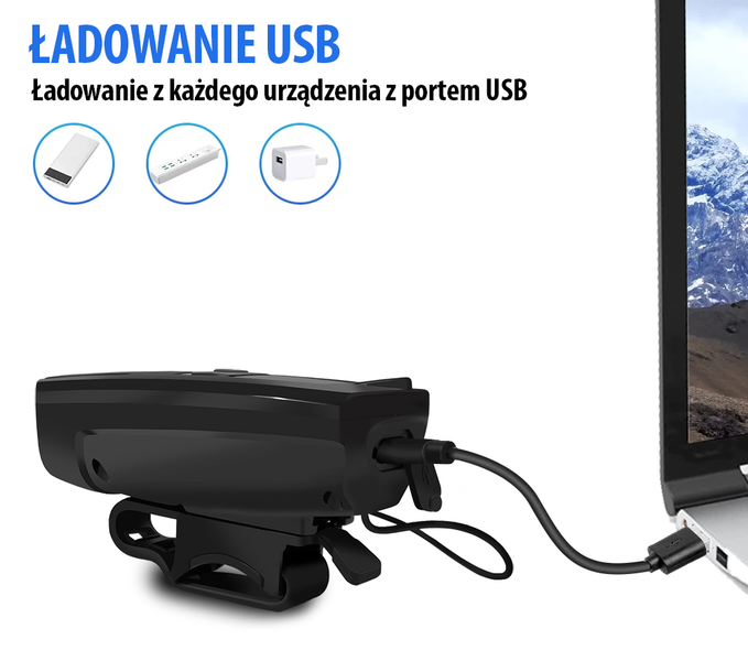 LAMPKA ROWEROW PRZÓD Z KLAKSONEM zdjęcie 4