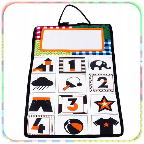 KSIĄŻECZKA KONTRASTOWA DLA NIEMOWLĄT Z Lusterkiem Sensoryczna Składana 0+ na Arena.pl