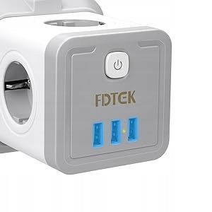 LISTWA ANTYPRZEPIĘCIOWA KOSTKA OCHRONNA 7w1 !! 4 GNIAZDKA + 3 USB JAKOŚĆ !! zdjęcie 3