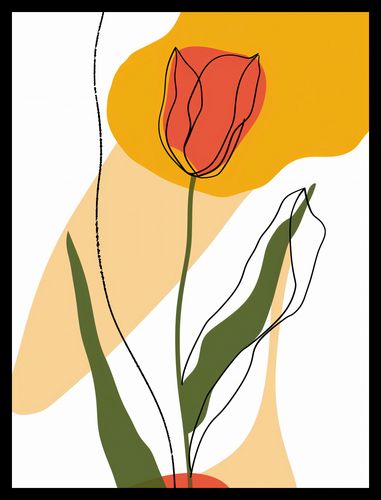 Plakat 30x40cm Przerysowany Tulipan na Arena.pl