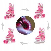 ROLKI 4w1 METEOR BUNNY M 34-37 rolki łyżwy wrotki rolko-wrotki koła LED 82A