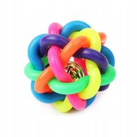 nuxie zabawka dla psa - gumowa piłka pleciona z dzwoneczkiem 6 cm