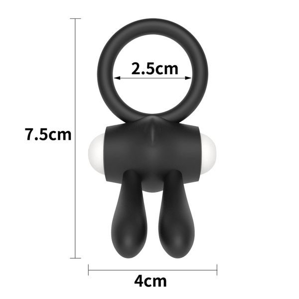 Power Clit Silicone Cockring Black zdjęcie 6