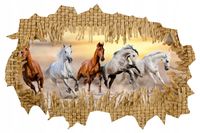 Naklejka samoprzylepna 3D dziura konie zwierzęta