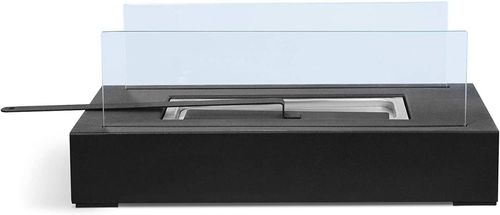 Kominek stołowy ze stali nierdzewnej, czarny, 350 x 182 x 14 na Arena.pl