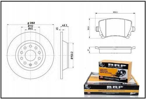 Tarcze Hamulcowe + Klocki Tył VW Touran Passat CC B6 B7 (2005r-2014r) na Arena.pl