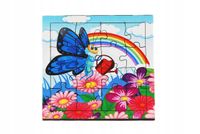 Drewniana kolorowa układanka dla dzieci Zabawka PUZZLE ZWIERZĘTA 16 el