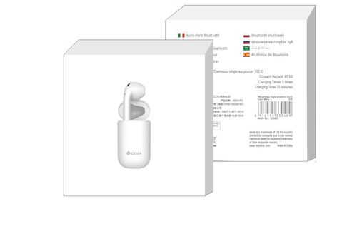 Słuchawka bluetooth Devia BT5.0 biała z etui ładującym na Arena.pl
