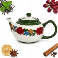 CERAMICZNY DZBANEK DO HERBATY ZIÓŁ Z ZAPARZACZEM W KWIATY 1 L HALINKA