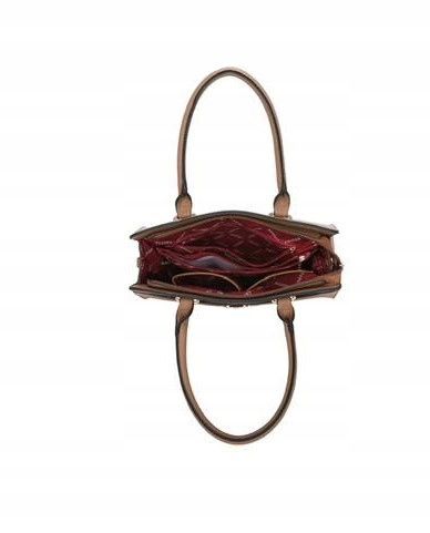 Charro - torebka shopper skóra ekologiczna brązowy taupe groszek CH5785-4 na Arena.pl