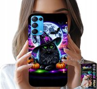 ETUI DO OPPO FIND X3 LITE - CZARNY KOTEK HALLOWEEN SALEM DYNIA WZORY