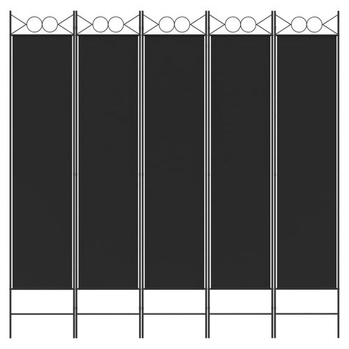 Parawan 5-panelowy, czarny, 200x200 cm, tkanina na Arena.pl