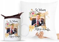 Zestaw Poduszka + Kubek Prezent Andrzej Duda Pis Z Nadrukiem Ze Zdjęciem