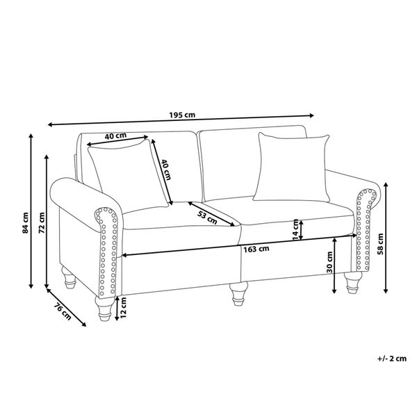 Sofa 3-osobowa ciemnoszara OTRA zdjęcie 9