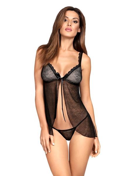 Komplet Babydoll i Stringi - Obsessive 877-BAB-1 S/M zdjęcie 1
