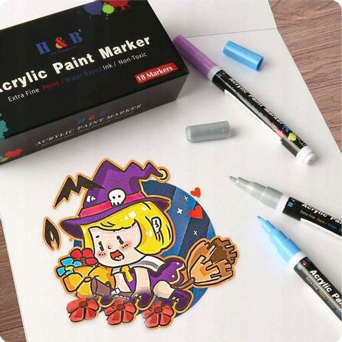 MARKERY AKRYLOWE PISAKI FLAMASTRY DO MALOWANIA KAMIENI UBRAŃ SZKŁA BUTÓW 18 na Arena.pl