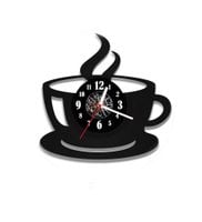 Zegar ścienny z płyty winylowej Kawa 85.2