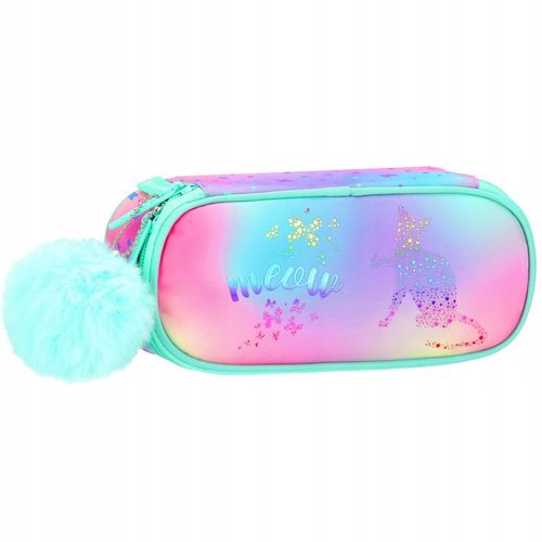 PIÓRNIK SZKOLNY SASZETKA USZTYWNIANA DLA DZIEWCZYNKI OMBRE Z KOTKIEM KOT na Arena.pl