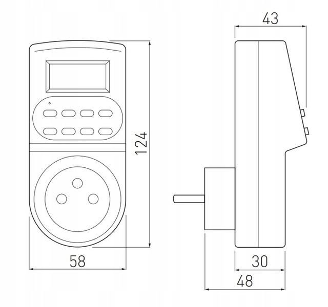 Programator czasowy tygodniowy, elektroniczny, max. 3500W, IP20, biały, GTV zdjęcie 3