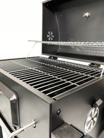 DUZY GRILL PREMIUM WĘGLOWY PODWÓJNY RUSZT TERMOMETR + 4x MATA BBQ 1011
