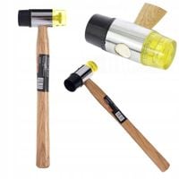 Młotek gumowo plastikowy 30 mm z drewnianą rączką 28 cm KD903
