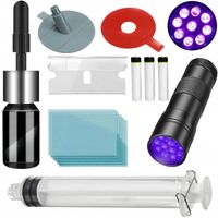 KLEJ ZESTAW NAPRAWCZY DO SZYB SAMOCHODOWYCH Z LAMPĄ UV PODCIŚNIENOWY