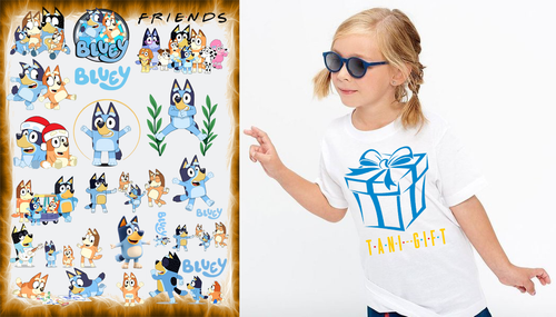 Duży Zestaw Mega Tatuaży zmywalnych - Bluey na Arena.pl