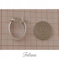 MASYWNE KOLCZYKI KOŁA OWALNE GRUBE GŁADKIE SREBRO POŁYSK 2cm k3769