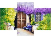 90X60CM OBRAZ WIEJSKI ZAKĄTEK TRZY OBRAZY