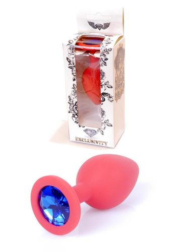 Plug-Jewellery Red Silicon Plug Medium- Blue Diamond na Arena.pl