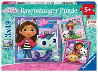 UKŁADANKA Logiczna Hobby PUZZLE Gra Manualna 3x49 ELEMENTÓW Koci Domek Gabi