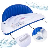 SUNCLUB Duży Materac Basenowy Dmuchany z Oparciem Uchwyty 207x105x71cm