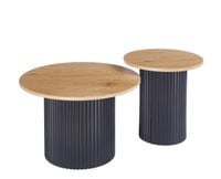 Zestaw 2 stolików kawowych – ryflowane design i funkcjonalność