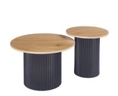 Zestaw 2 stolików kawowych – ryflowane design i funkcjonalność