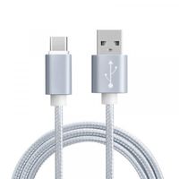 Economy Kabel USB - Typ-C 2A 1m Quick Charge QC3.0 Srebrny oplot