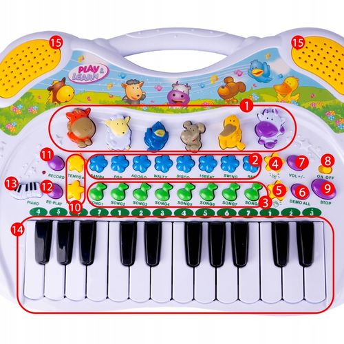 ORGANY PIANINKO ORGANKI DLA DZIECI EDUKACYJNE FARMA ODGŁOSY ZWIERZĄT na Arena.pl