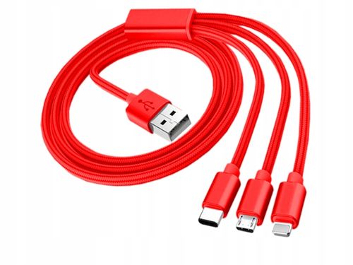 KABEL USB 3w1 DO IPHONE / MICRO USB / TYP-C 1M na Arena.pl