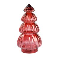 Lampion LED LAPLAND czerwony w kształcie choinki 15x28 cm HOMLA