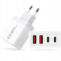 55W SZYBKA ŁADOWARKA SIECIOWA TSG-439 2x USB-C 2x USB-A QC 3.1