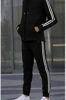 KOMPLET SPORTOWY DRES MĘSKI BLUZA SPODNIE LAMPASY 501 CZARNY r.M/L