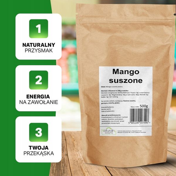 MANGO SUSZONE krojone 500g MANGO krojone 0,5kg zdjęcie 2