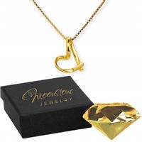 Złoty naszyjnik łańcuszek wisiorek serce srebro 925 pozłacane + PUDEŁKO