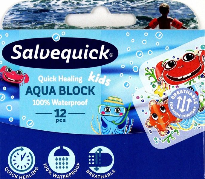 PLASTRY SALVEQUICK AQUA BLOCK (1OPAKOWANIE) 12SZT zdjęcie 1