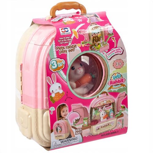 Królik w plecaku DOMKU różowy farma ogródek dla dzieci 3w1 dla 3 latki na Arena.pl