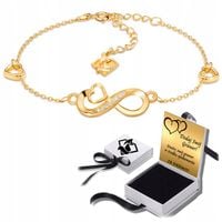 Bransoletka Damska Złota 585 Nieskończoność Serce z Grawerem Celebrytka