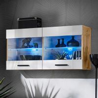 Pan Igiełka Witryna Wisząca LED Czarny Biały Dąb Wotan Loft Kompaktowa