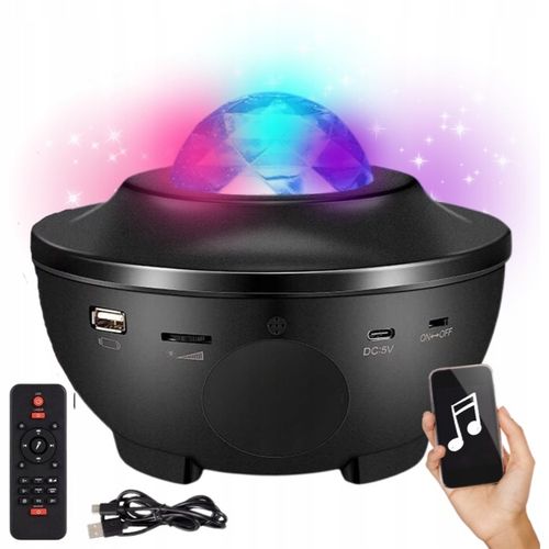 PROJEKTOR GWIAZD LED GŁOŚNIK LAMPA NOCNA + PILOT na Arena.pl