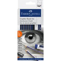 Ołówki do szkicowania z gumką i temperówką Faber-Castell 6 szt.