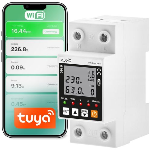Licznik prądu energii mocy napięcia TUYA SMART Aplikacja WiFi na szynę na Arena.pl